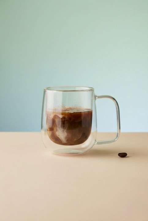 Çift Camlı Çift Cidarlı Cam Kupa 350ml Ev Ofis Fincanı Çift Camlı Kulplu Bardak 2li