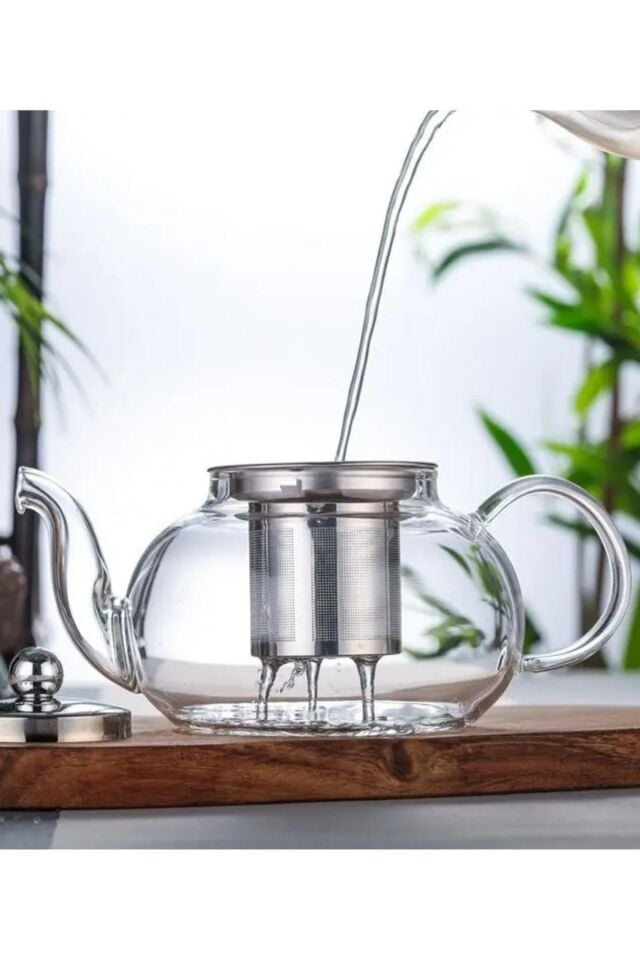 Cam Demlik Bitki Çayı Demliği 600ml
