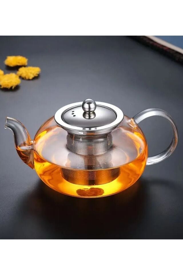 Cam Demlik Bitki Çayı Demliği 600ml