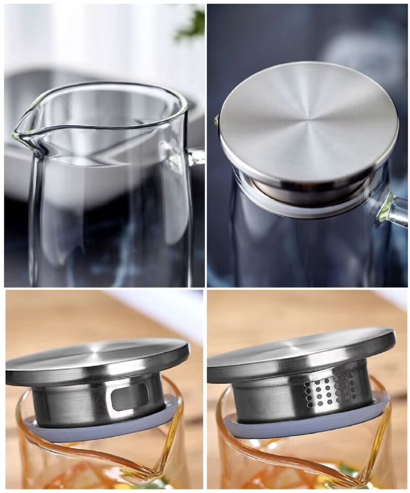 1.8 Lt Kapaklı Filtreli Cam Sürahi