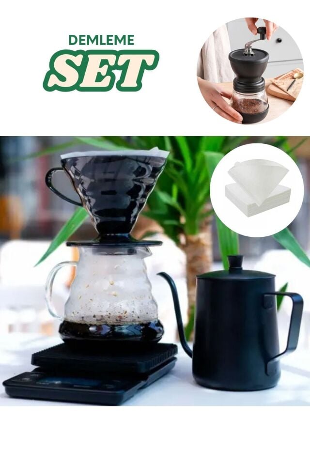 V60 Filtre Kahve Demleme Barista Full Set