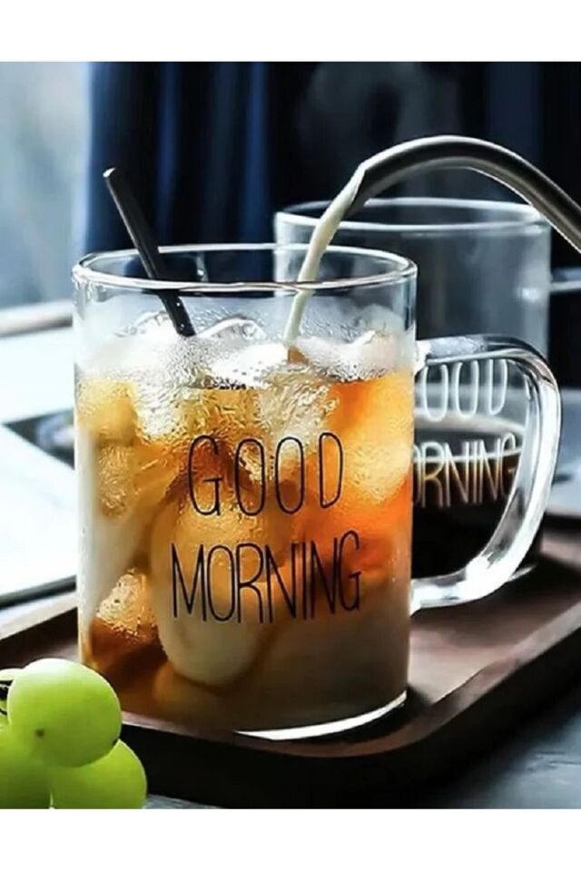 Bambu Kapaklı Kulplu Çay Kahve Bardağı 460ml 2li Set