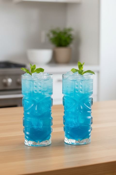 2'li Tiki Kokteyl & Smoothie Bardağı Seti - Egzotik Tasarım