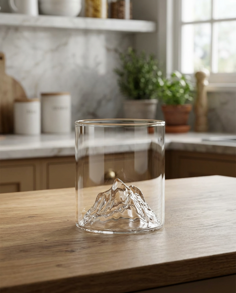 Viski Kokteyl Meşrubat Bardağı Kadehi Japon Style 3 Boyutlu Borosilikat Bardak 2’li Set 320 ml