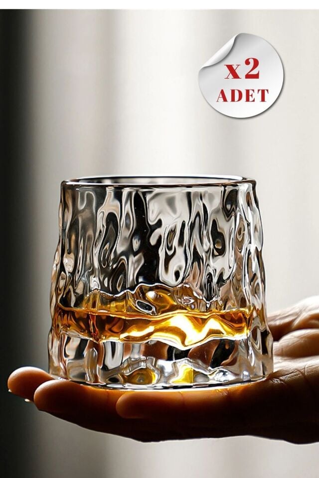 Viski Kokteyl Bardağı Kadehi 360 Dönen Cam Bardağı 2li Set 160ml