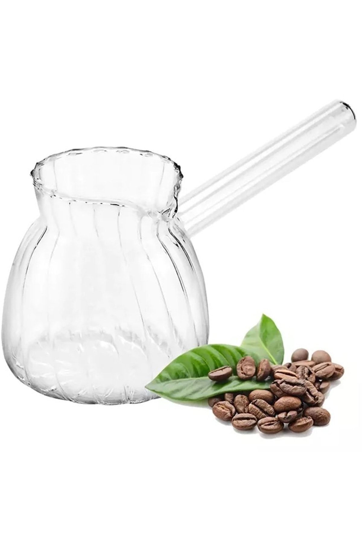 Cam Cezve Ateşe Dayanıklı Borasilikat Oluklu 550ml