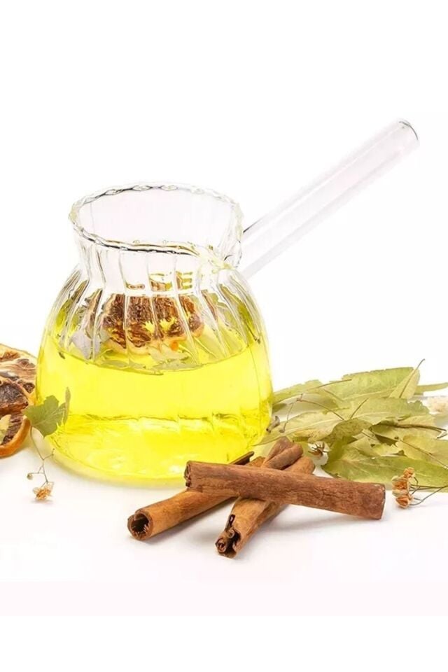 Cam Cezve Ateşe Dayanıklı Borasilikat Oluklu 550ml
