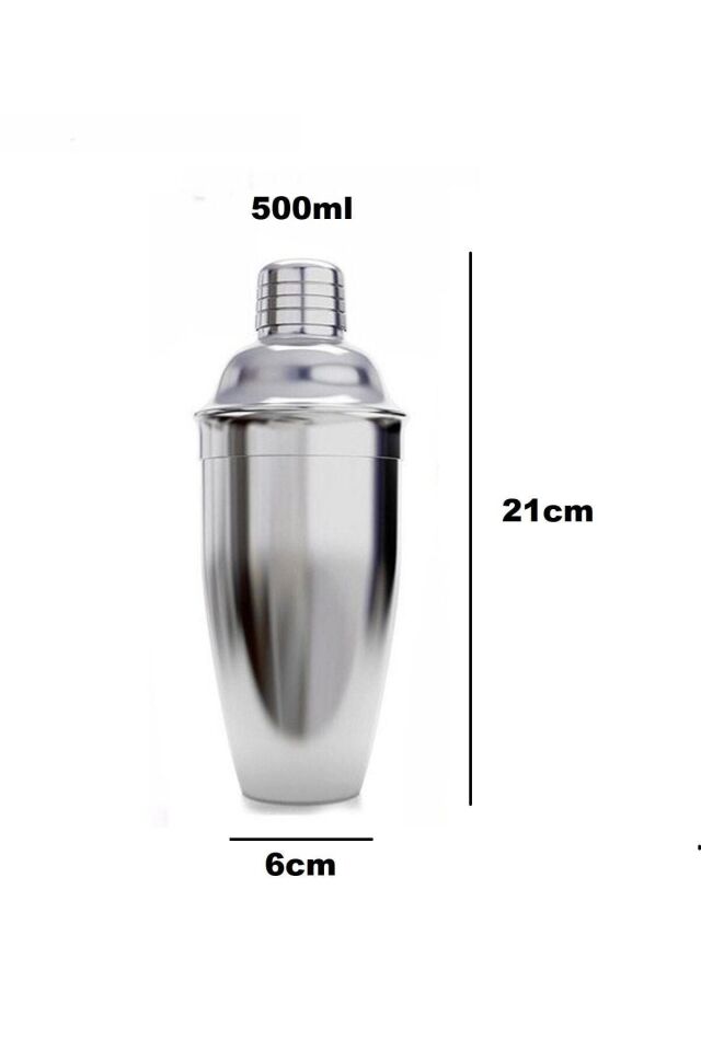 Shaker Kokteyl Shaker Paslanmaz Çelik 500ml