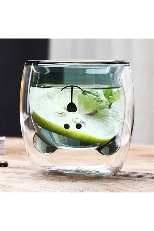 Sevimli Ayı Cidarlı Cam Bardak 250ml