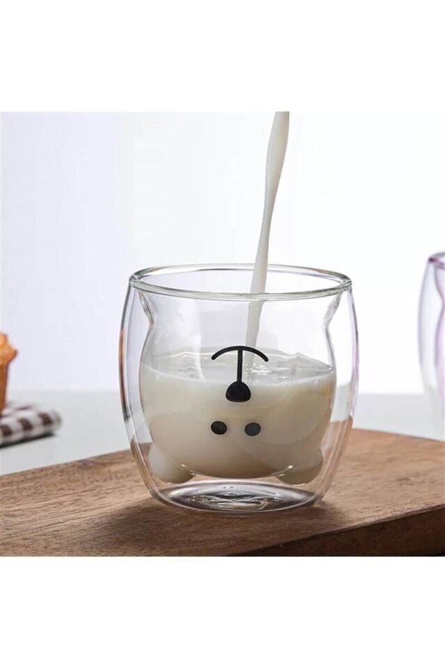 Sevimli Ayı Cidarlı Cam Bardak 250ml