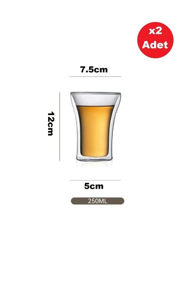 Çift Camlı Kahve Meşrubat Bardağı 2li Set