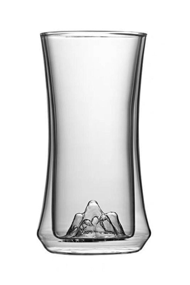 Çift Camlı Kokteyl Meşrubat Bardağı 300ml 2li Set 2li Cam Pipet