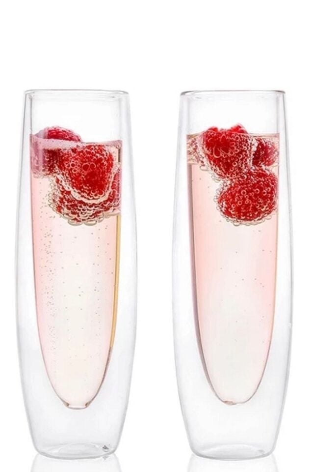Kokteyl Şampanya Bardağı Mimosa Bardağı Cidarlı Bardak 2li Set 250ml
