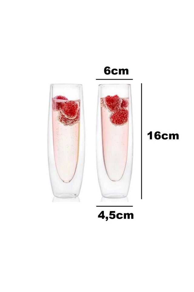 Kokteyl Şampanya Bardağı Mimosa Bardağı Cidarlı Bardak 2li Set 250ml