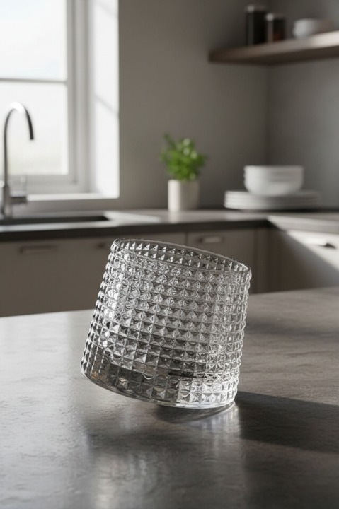 Viski Kokteyl Bardağı Kadehi 360 Dönen Cam Bardağı 2li Set 160ml