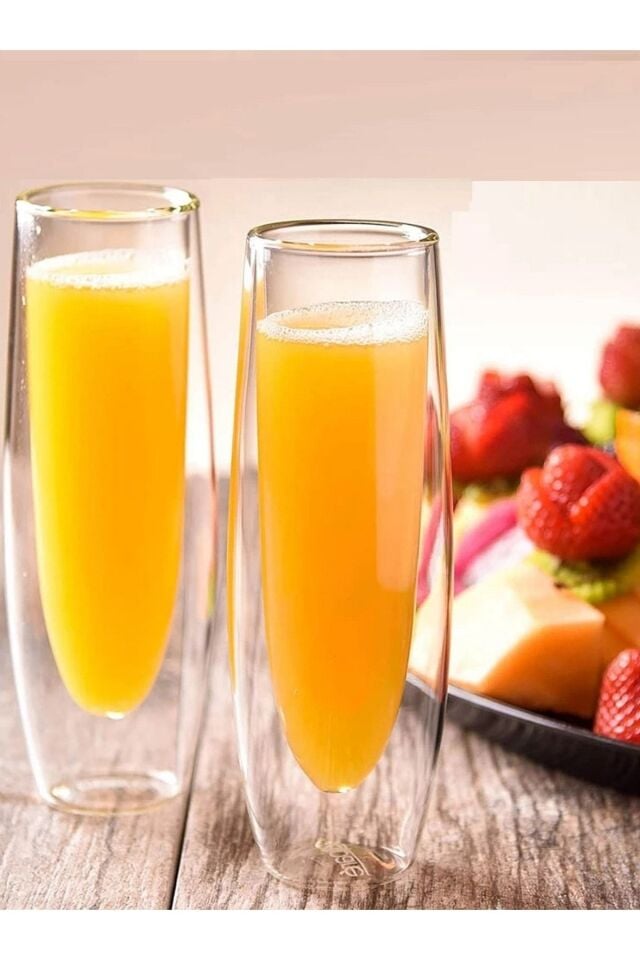 Kokteyl Şampanya Bardağı Mimosa Bardağı Cidarlı Bardak 4lü Set 250ml