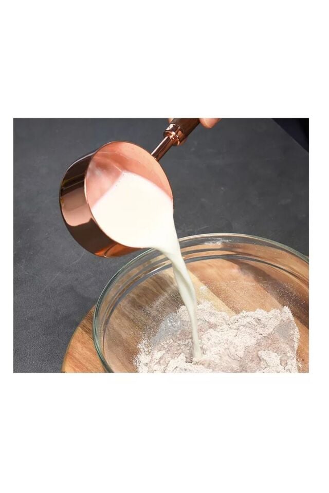 Roza-gold Ölçü Kaşığı Seti 4lü Ahşap Saplı Ölçü Kabı