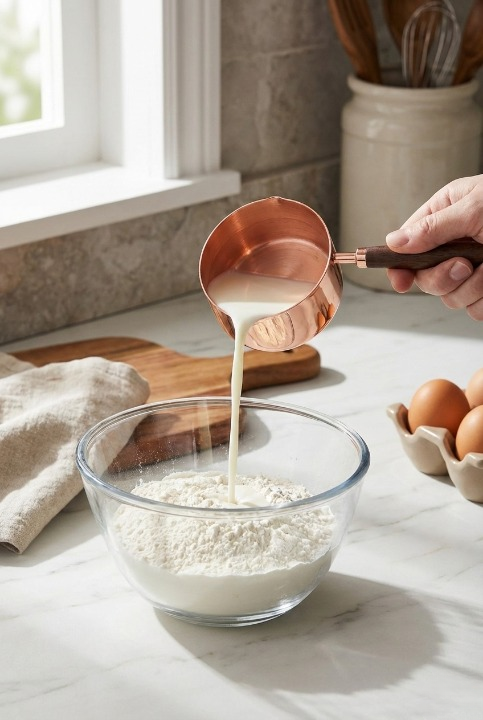 Roza Gold Ölçü Kaşığı Seti - 4’lü Ahşap Saplı Ölçü Kabı
