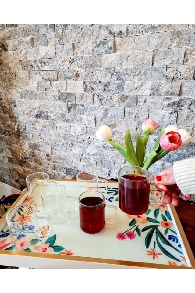 Kulplu Çay Kahve Bardağı 220ml Borosilikat Cam