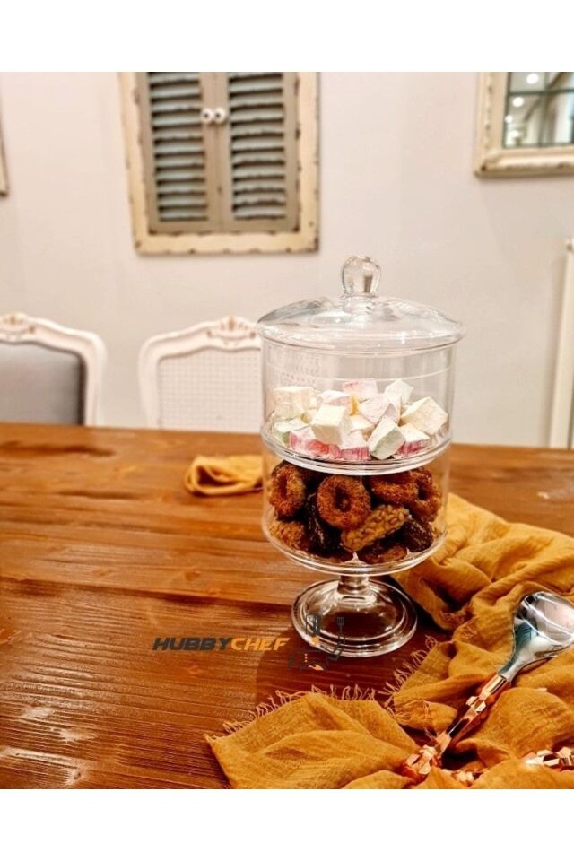 Kurabiye Kavanozu Cam Kurabiyelik Şekerlik