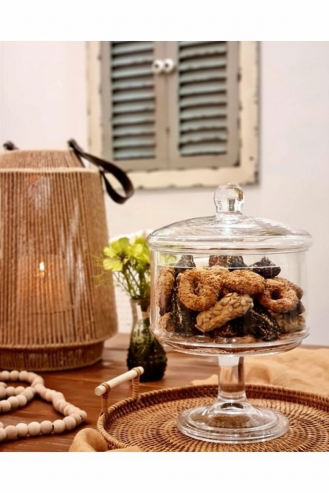 Kurabiye Kavanozu Cam Kurabiyelik Şekerlik