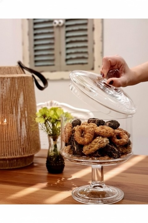 Kurabiye Kavanozu Cam Kurabiyelik Şekerlik