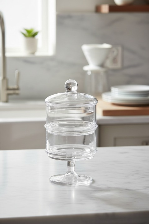 Kurabiye Kavanozu Cam Kurabiyelik Şekerlik