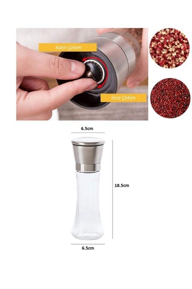 Baharat Öğütücü Seramik Dişli 200ml Paslanmaz 1 Adet