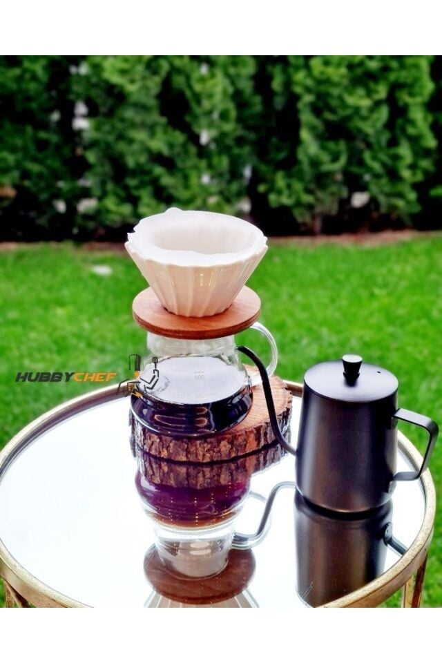 Kahve Demleme Seti V60 Dripper 600ml Demleme Ibriği