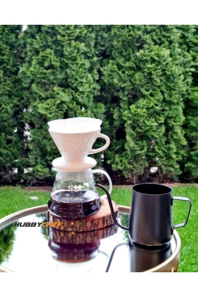 Kahve Demleme Seti V60 Dripper 600ml Seramik Fincan Kahve Demleme Ibriği