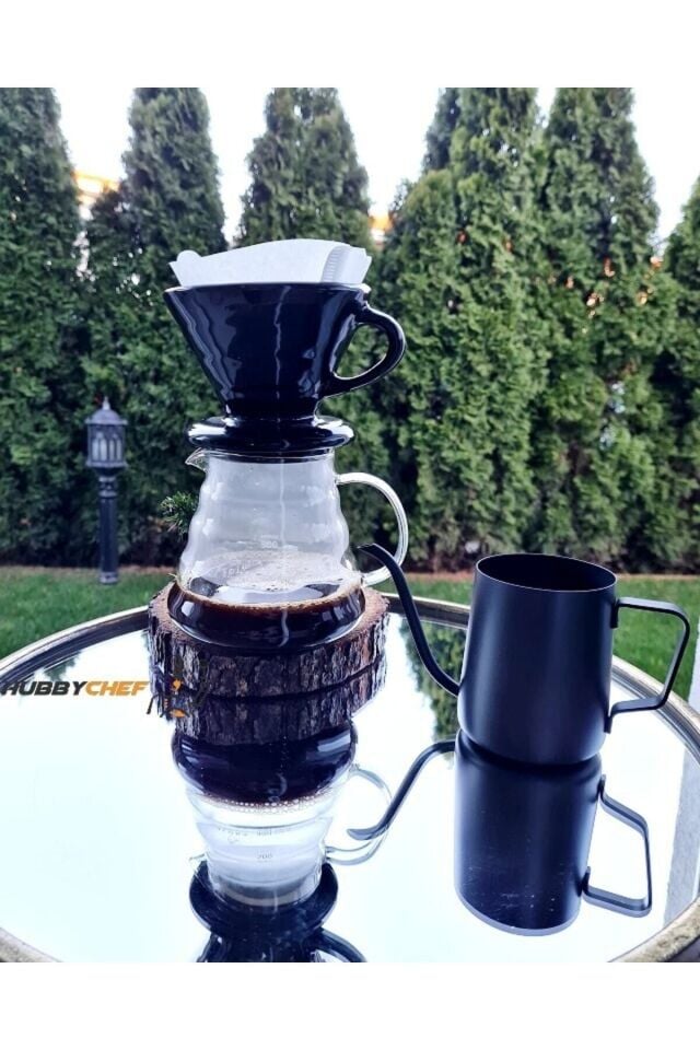 Kahve Demleme Seti V60 Dripper 600ml Seramik Fincan Kahve Demleme Ibriği