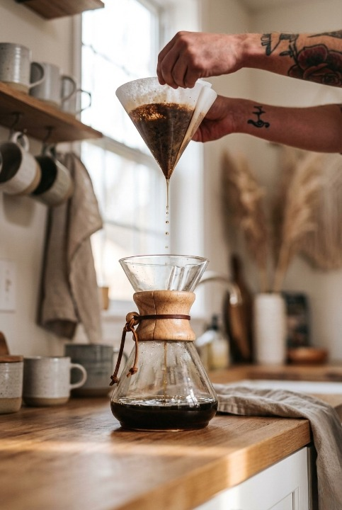 Filtre Kahve Demliği Chemex Dripper 800ml - Borosilikat Cam
