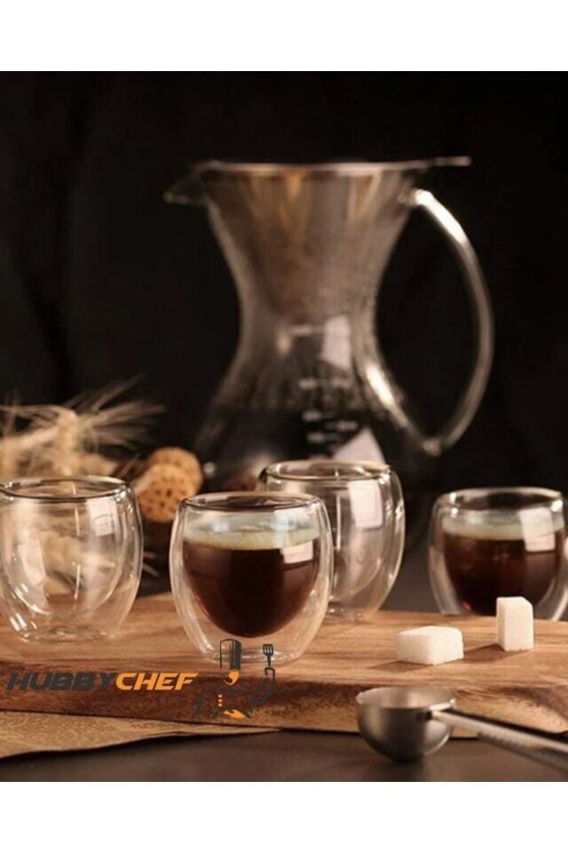 Çift Cidarlı Bardak Espresso Bardağı 6 Adet 80ml