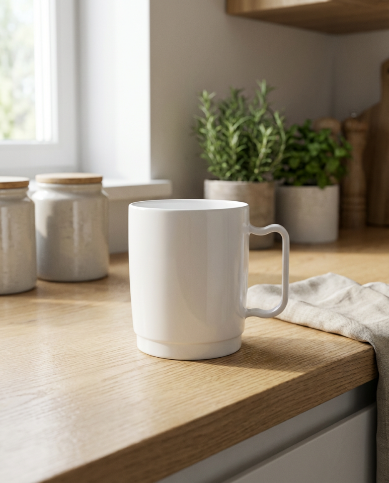 Kırılmaz Kupa Marin Bardak 300ml 2li Set Beyaz