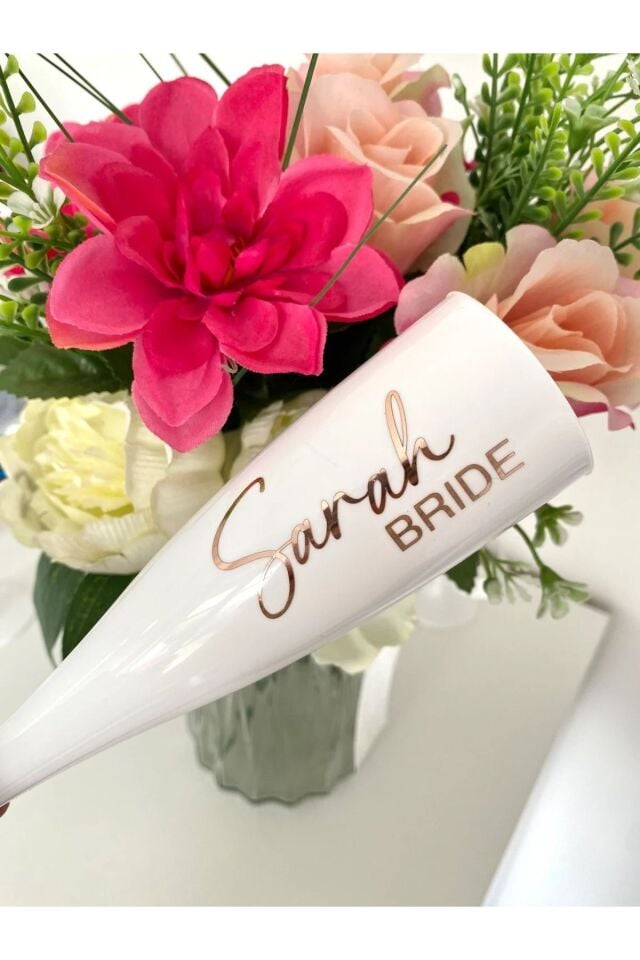 Kişiye Özel Düğün&Kına&Nikah için Gelin, Damat, Nedime isim yazılı Kadeh