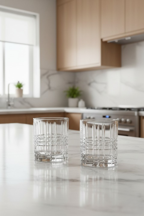 Kokteyl Bardağı Kadehi 360 Dönen Cam Bardağı 2li Set 300ml