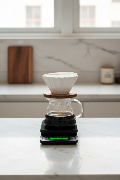 Kahve Demleme Seti - Dripper ve 3kg/0.1g Hassas Kahve Terazisi