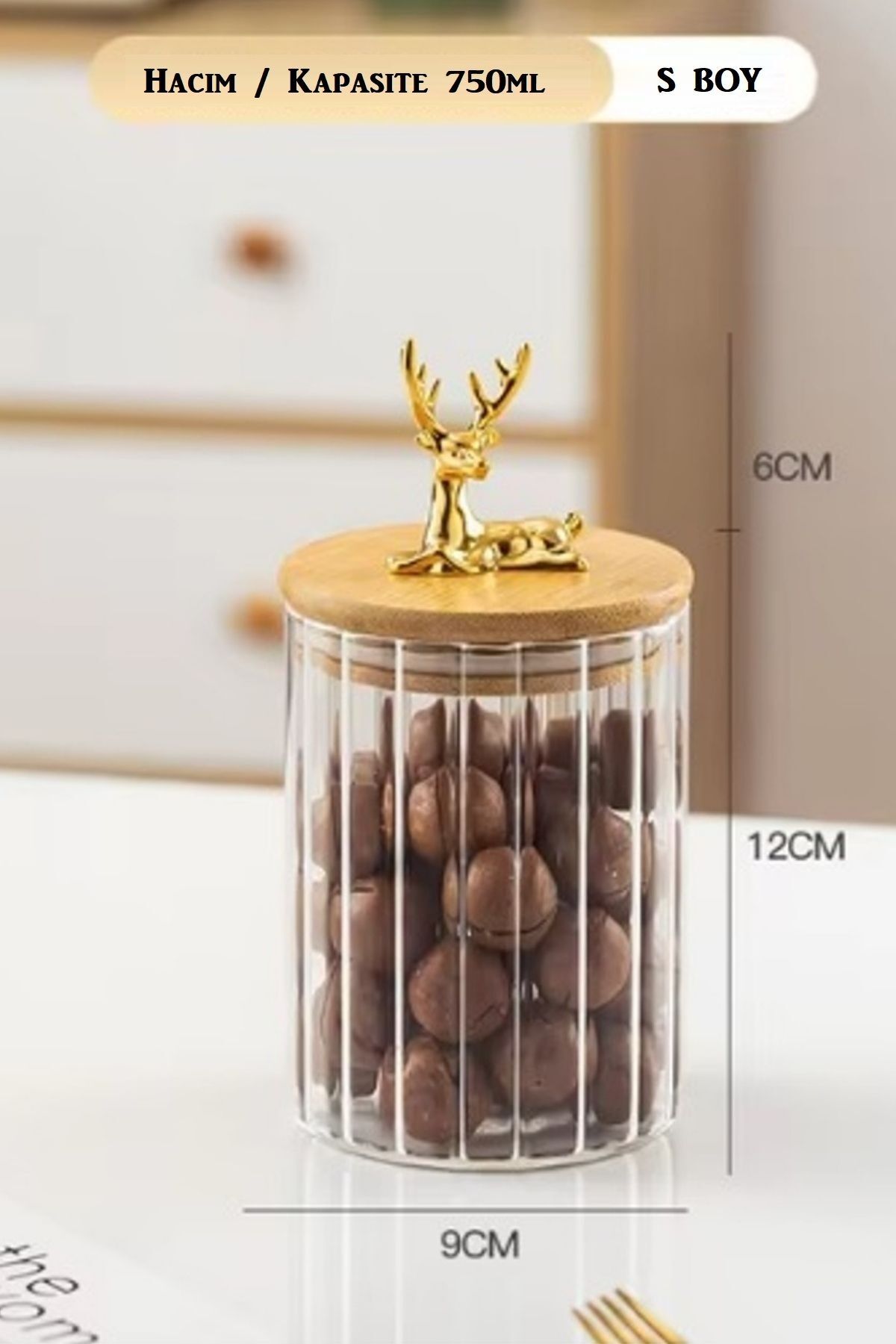 Cam Kavanoz Silikon Bambu Kapaklı Kavanoz S BOY