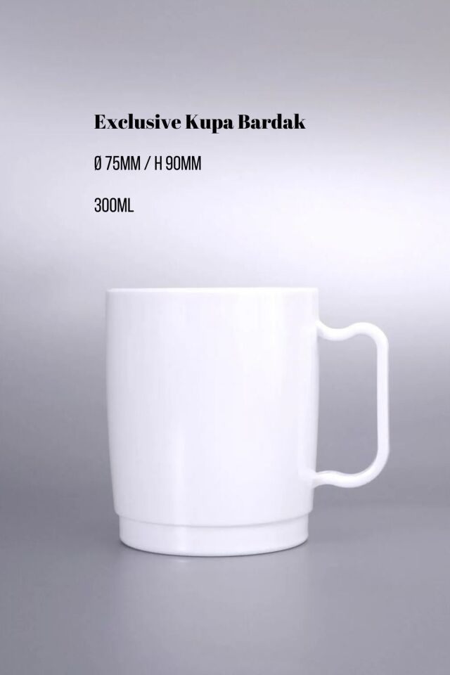 Kırılmaz Kupa Marin Bardak 300ml 2li Set Beyaz 6LI