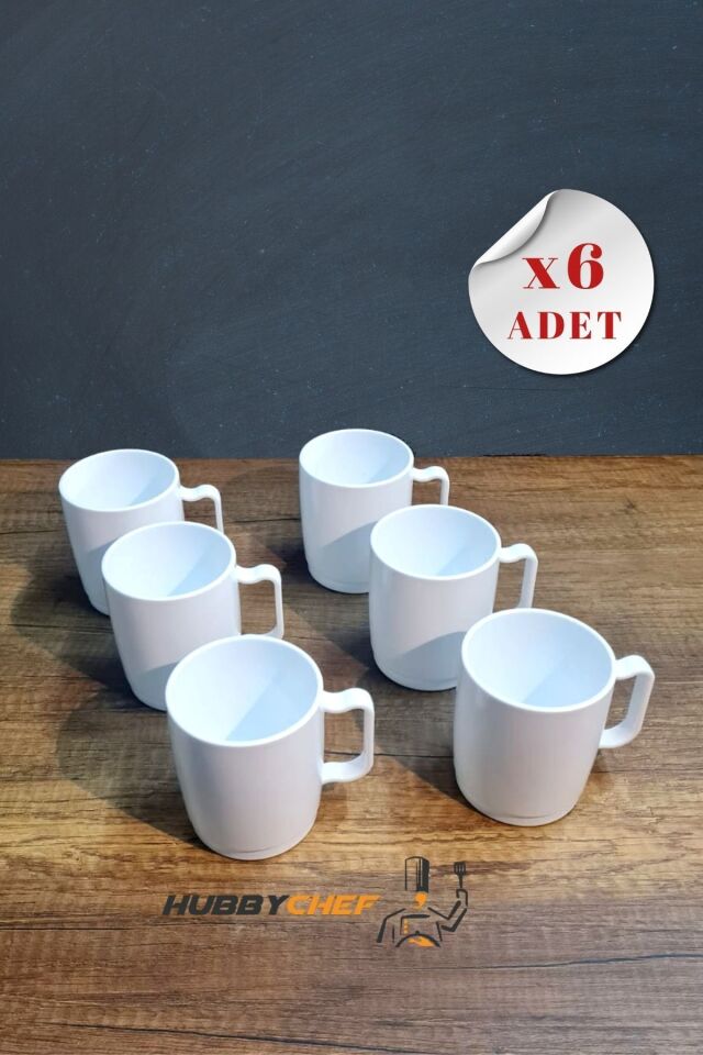 Kırılmaz Kupa Marin Bardak 300ml 2li Set Beyaz 6LI