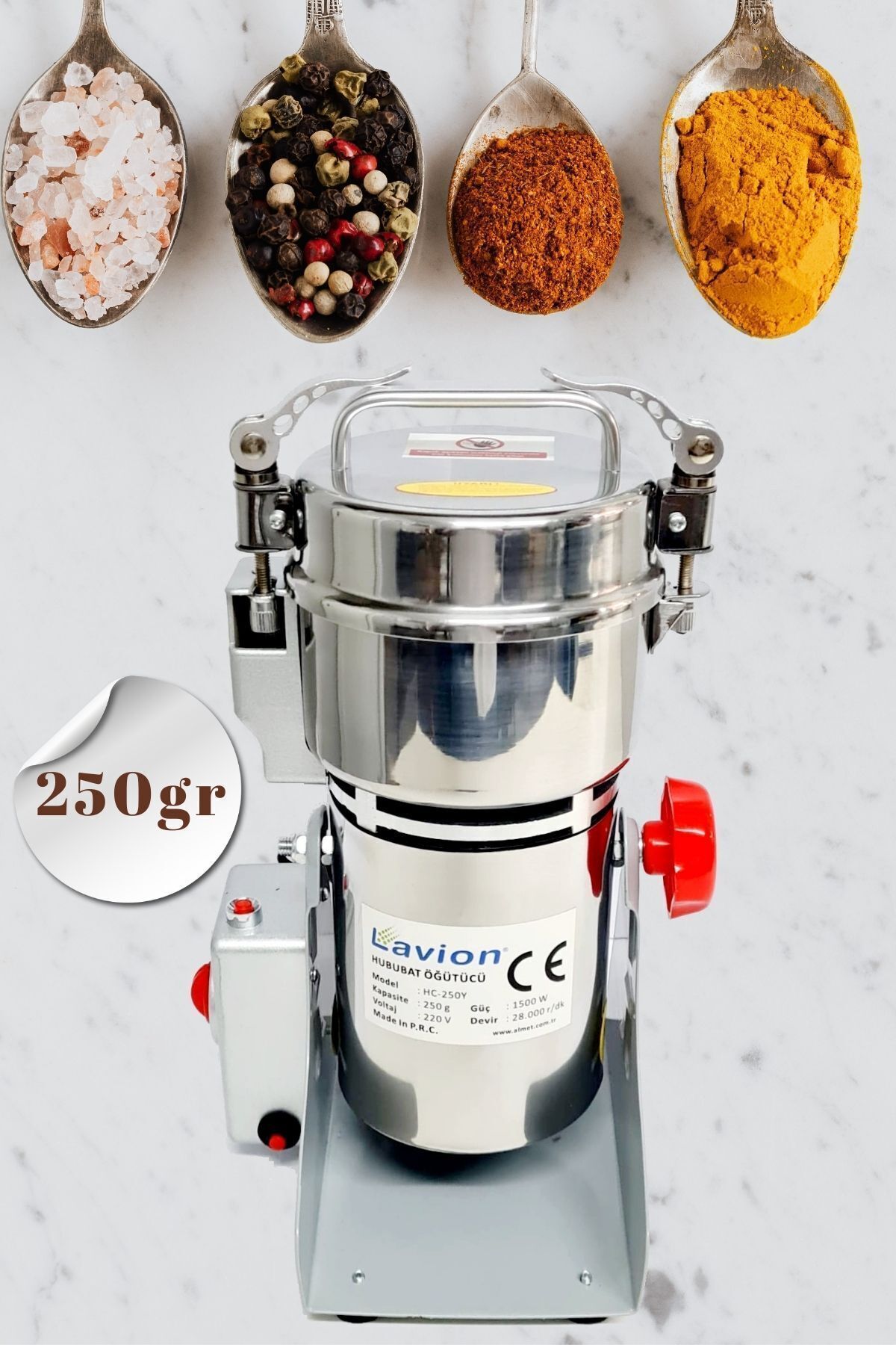 Lavion Profesyonel Bitki Ve Baharat Öğütücü 250 Gr 28.000 Devir HC250Y