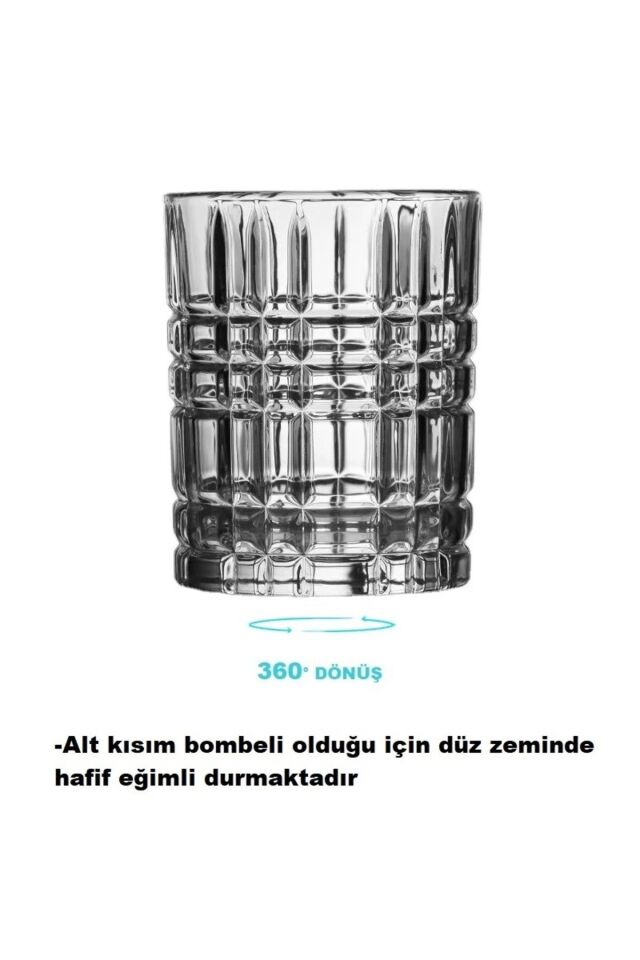 Kokteyl Bardağı Kadehi 360 Dönen Cam Bardağı 2li Set 300ml ÇİZGİLİ DESEN