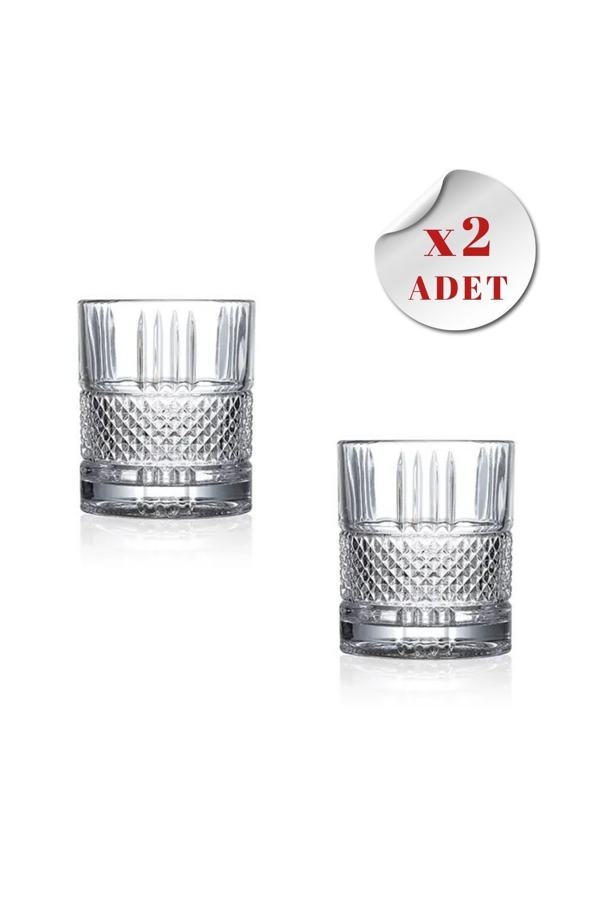 Kokteyl Bardağı Kadehi 360 Dönen Cam Bardağı 2li Set 300ml BAKLAVA DESEN