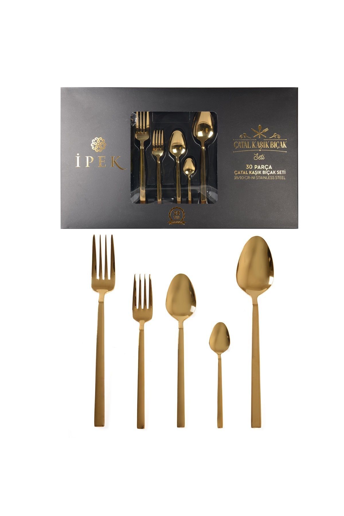 Gold Çatal Kaşık Takımı Seti 30 Parça Gold