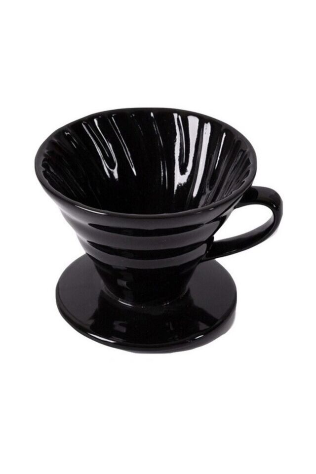 V60 02 Seramik Kahve Demleme Ekipmanı (KIRMIZI) SİYAH