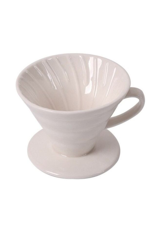 V60 02 Seramik Kahve Demleme Ekipmanı (KIRMIZI) BEYAZ