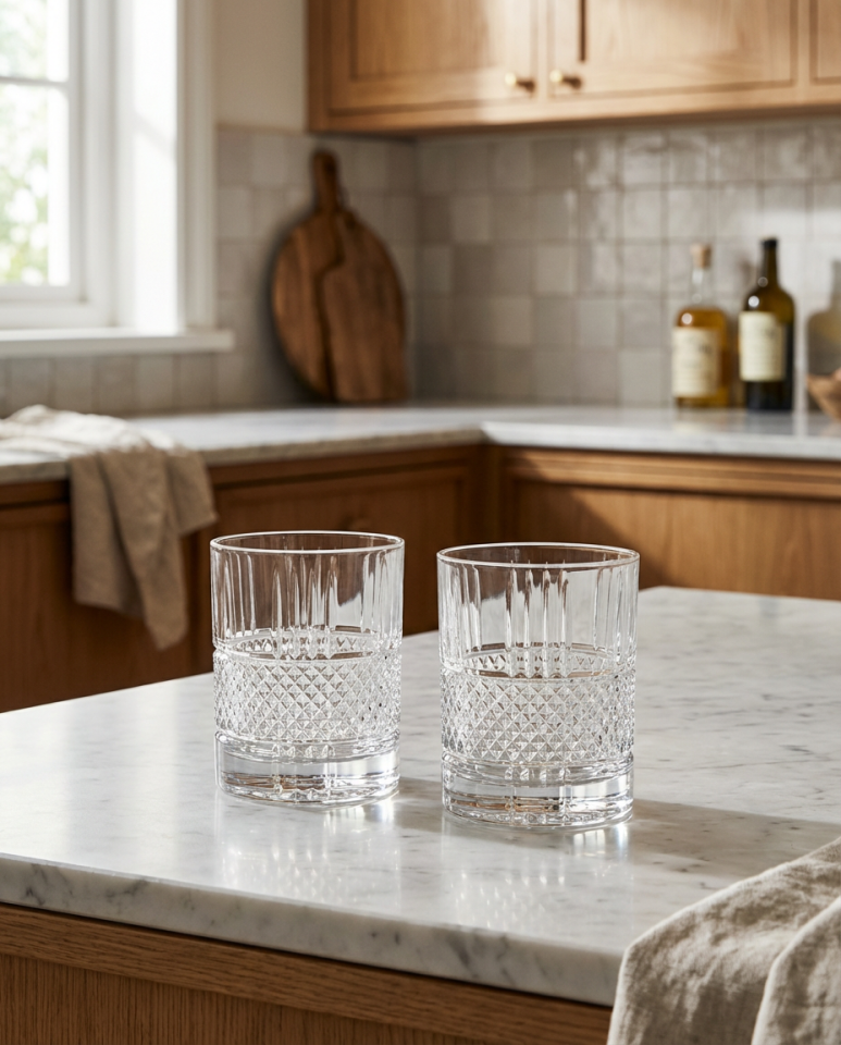 Viski Kokteyl Bardağı Kadehi 360 Dönen Cam Bardağı 2li Set 300ml