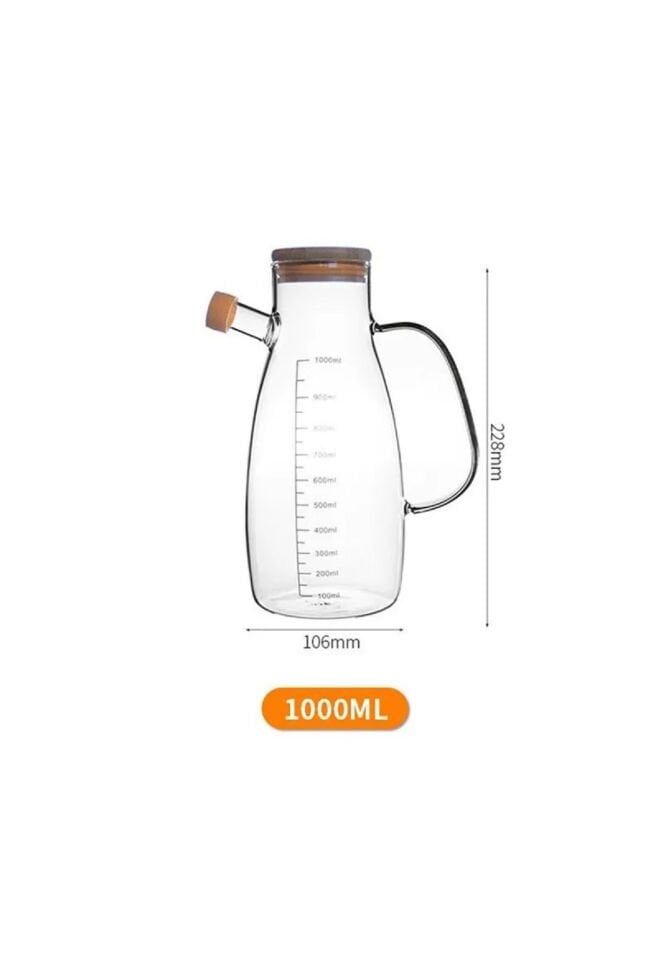 Bambu Kapaklı Vakumlu 2'li Set Cam Yağlık Sirkelik Bambu Altlık