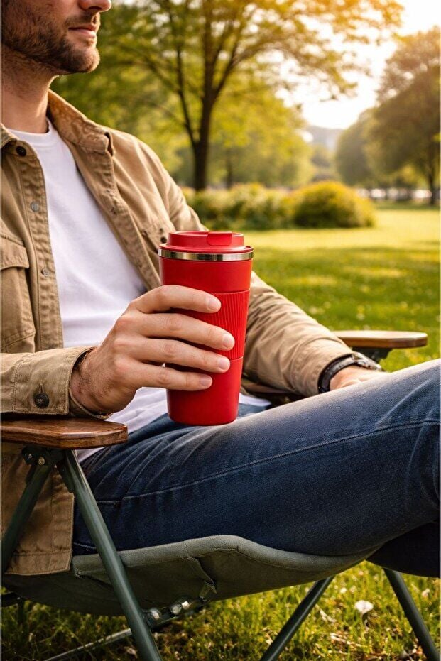 Kahve Çay Mug Araç Mug 500ml Paslanmaz Çelik